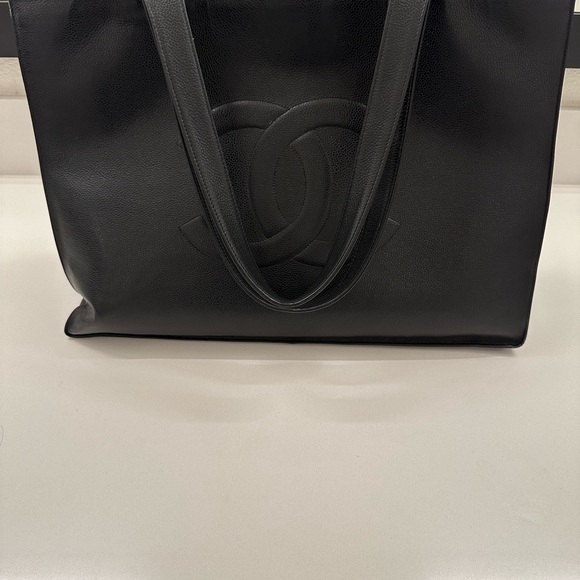 Authentic CHANEL CC JUMBO XL LOGO CAVIAR SHOPPER TOTE BAG + Chanel Zip Wallet - Picture 4 of 16